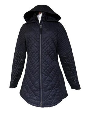 Athleta Bayview Hooded Coat Jacket Black Quilted Lightweight Women's Size S